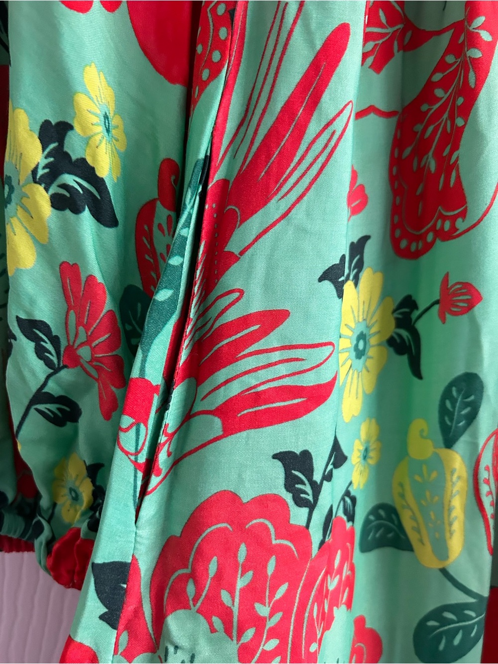 Anthropologie Farm Rio Floral Poppy Printed Wedding Guest Feminine Maxi Dress. - Picture 7 of 12